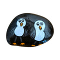 Hand painted pair of seagulls on a natural stone rock