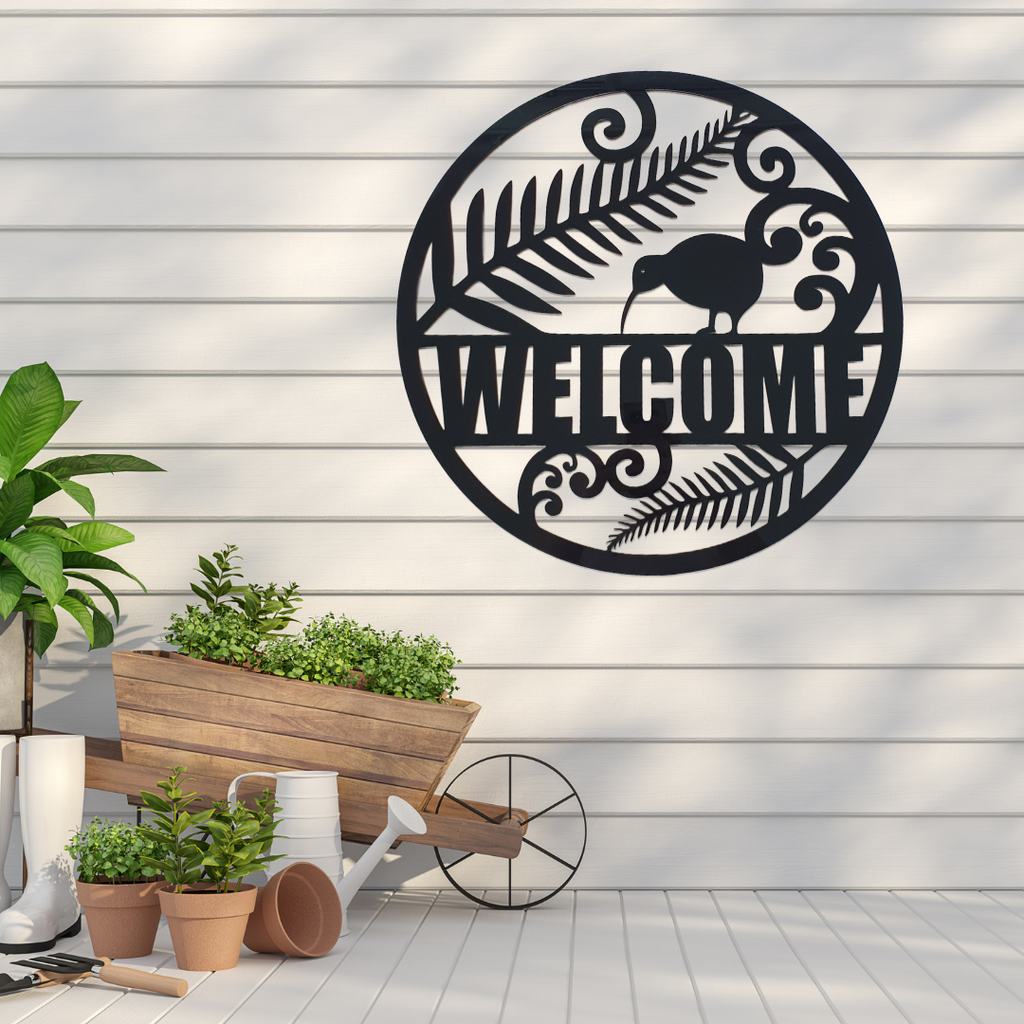 Acrylic New Zealand Welcome Sign – 30cm & 40cm | Kiwi & Fern Design